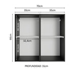 Alacena 70 cm 2 Puertas Negro Reims Madesa