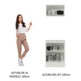 Kit Cocina 60 cm 100% MDF 2 Puertas 1 Abatible Marrón/Crema/Blanco Smart Madesa
