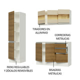 Cocina Compacta 100% MDF 170 cm Blanco/Marrón/Crema Smart Madesa 01