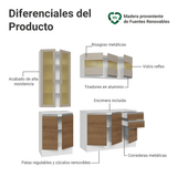 Cocina Compacta 180 cm Smart 100% MDF Blanco/Marrón/Crema 03