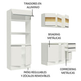 Cocina Compacta 100% MDF 190 cm Frentes Blanco Smart Madesa 01