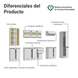 Combo de Cocina 290 cm Smart 100% MDF Blanco 01