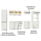 Combo Completo de Cocina 100% MDF 300 cm Frentes Blanco Smart Madesa 01
