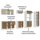 Combo Completo de Cocina 100% MDF 300 cm Blanco/Marrón/Crema Smart Madesa 02