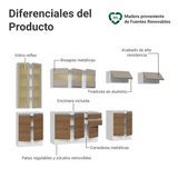 Combo Completo de Cocina 100% MDF 300 cm Blanco/Marrón/Crema Smart Madesa 04