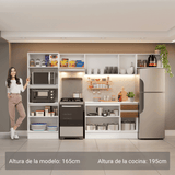 Combo de Cocina 100% MDF 310 cm Smart Blanco/Marrón/Crema 01