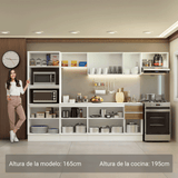 Combo de Cocina 100% MDF 310 cm Smart Blanco/Marrón/Crema 02