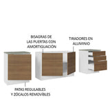 Cocina Compacta 240 cm Blanco/Marrón Stella Madesa 01