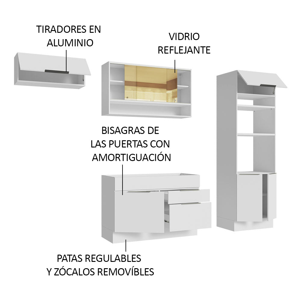 Combo Completo de Cocina 270 cm Blanco Stella Madesa 09