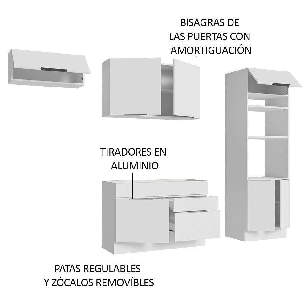 Combo Completo de Cocina 270 cm Blanco Stella Madesa 10