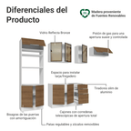 Combo completo de Cocina 270 cm Blanco/Marrón Stella Madesa