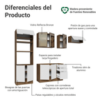 Combo completo de Cocina 270 cm Marrón/Blanco Stella Madesa