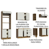 Combo Completo de Cocina 290cm Marrón/Blanco Stella Madesa 01