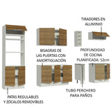 Combo Completo de Cocina 290cm Blanco/Marrón Stella Madesa 01