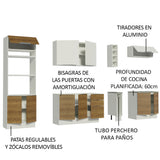 Combo Completo de Cocina 290cm Blanco/Marrón/Blanco Stella Madesa 01
