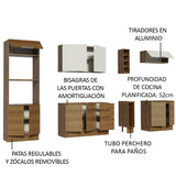 Combo Completo de Cocina 290cm Marrón/Marrón/Blanco Stella Madesa 01
