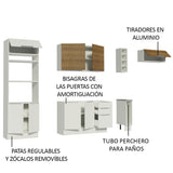 Combo Completo de Cocina 290cm Blanco/Blanco/Marrón Stella Madesa 02