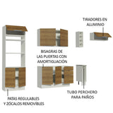 Combo Completo de Cocina 290cm Blanco/Marrón Stella Madesa 02