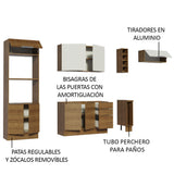 Combo Completo de Cocina 290cm Marrón/Marrón/Blanco Stella Madesa 02