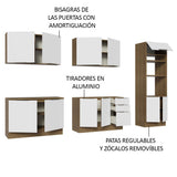Combo Completo de Cocina 310 cm Marrón/Blanco Stella Madesa 01