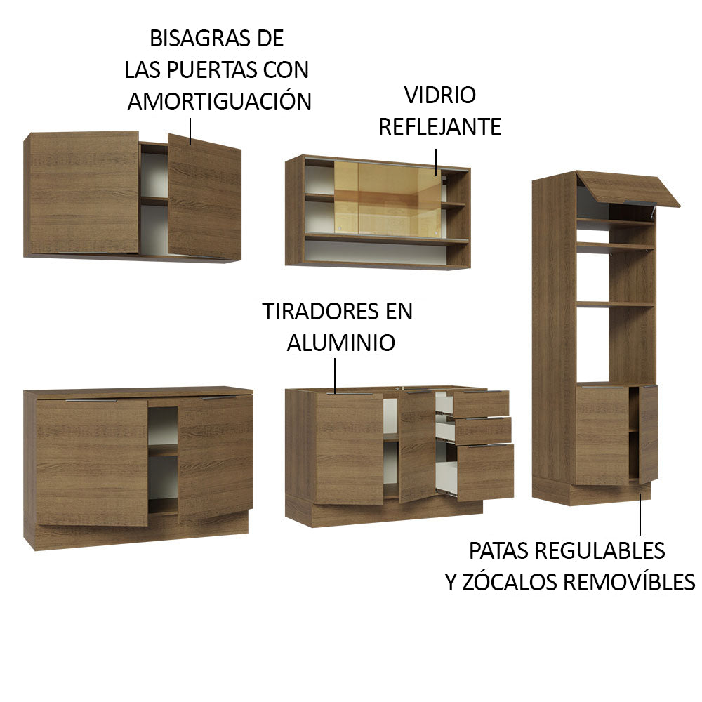 Combo Completo de Cocina 310 cm Marrón Stella Madesa 02