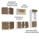 Combo Completo de Cocina 310 cm Blanco/Marrón Stella Madesa 02