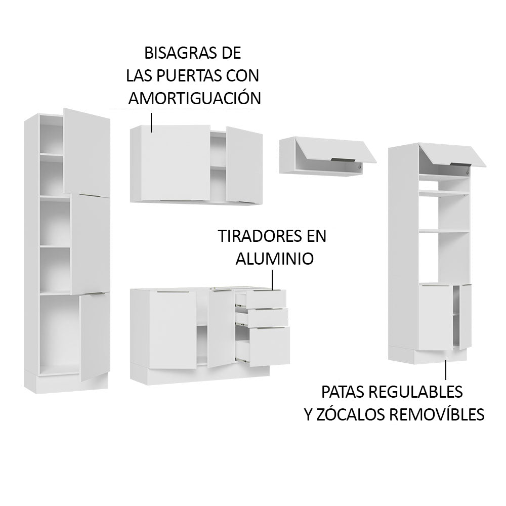 Combo Completo de Cocina 330 cm Blanco Stella Madesa 02