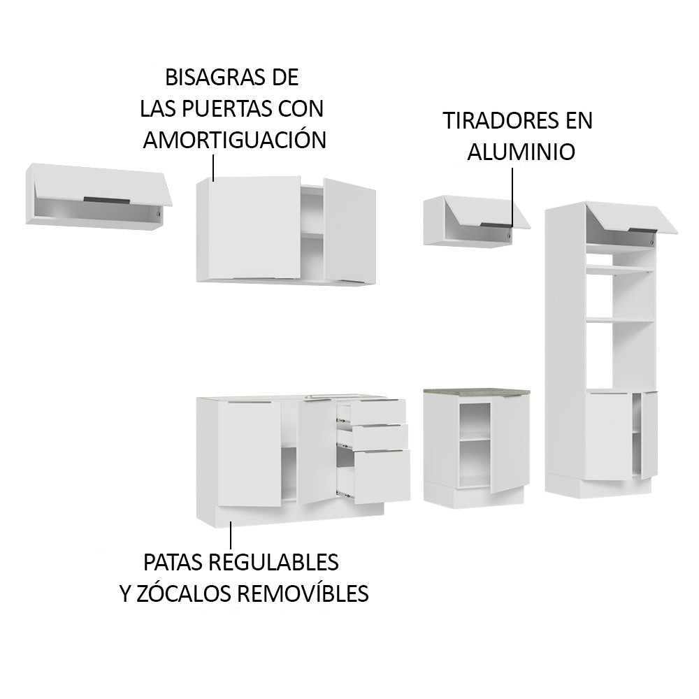 Combo Completo de Cocina 330 cm Blanco Stella Madesa 05