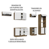 Combo Completo de Cocina 330 cm Marrón/Blanco Stella Madesa 05