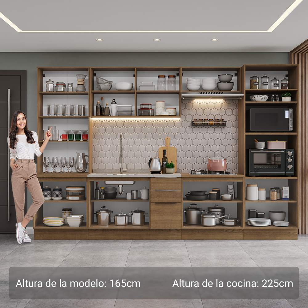 Combo completo de Cocina Madesa Stella 340cm MB 01