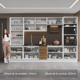 Combo completo de Cocina con Cristalero 340 cm Madesa Stella BM 01