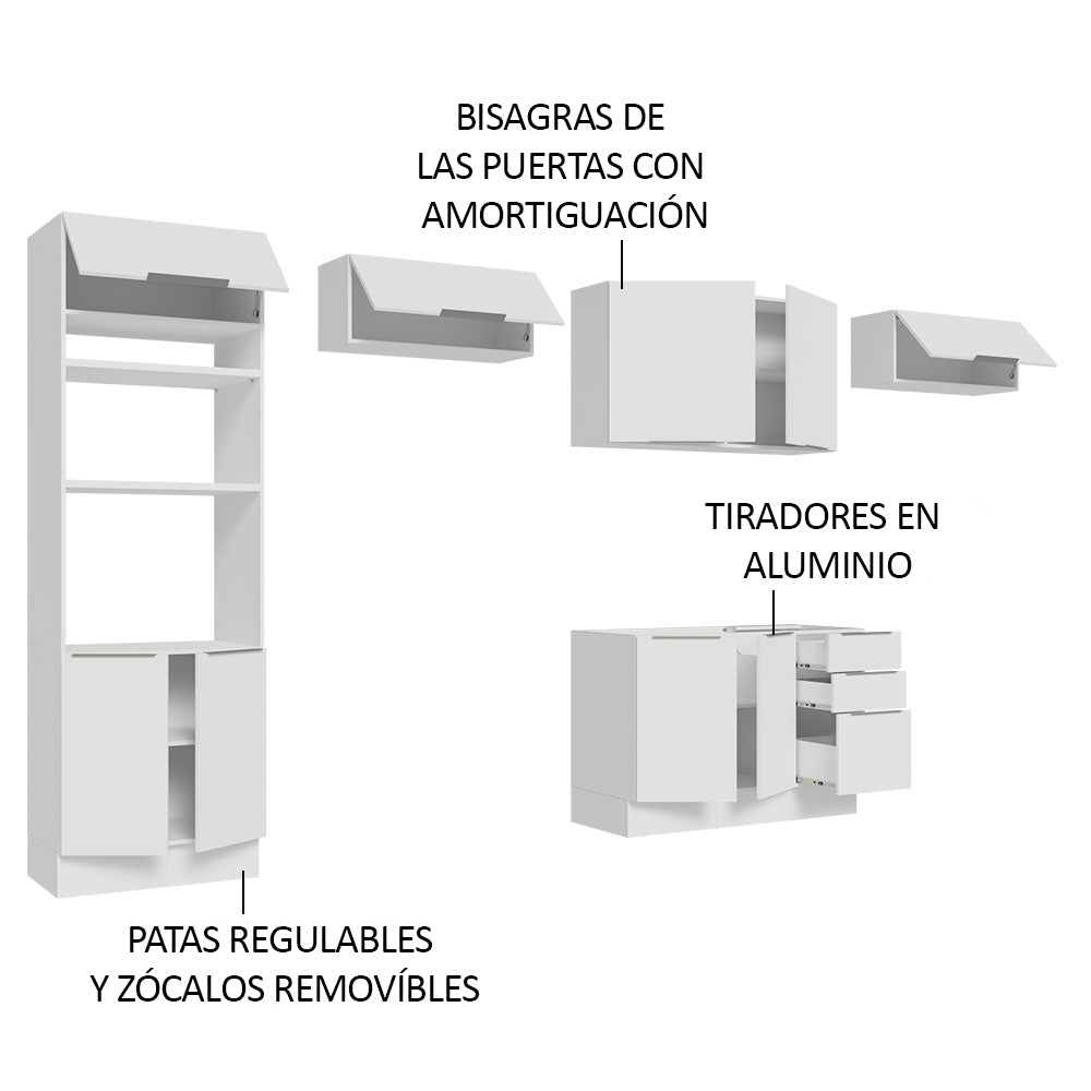 Combo Completo de Cocina 350 cm Blanco Stella Madesa 01