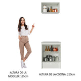 Kit Topazio 60 cm con alacena y bajo mesada, Blanco
