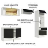 Combo Completo de Cocina 260 cm Blanco/Negro Diamante Madesa 02