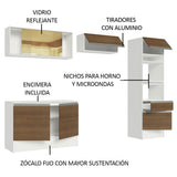 Combo completo de Cocina 260cm Blanco/Marrón Diamante Madesa 02