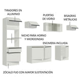 Combo completo de Cocina 300cm Blanco Topazio Madesa 01
