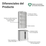 Kit Bajo Mesada + Cristalero 70 cm Vik Blanco 02