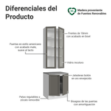 Kit Bajo Mesada + Cristalero 70 cm Vik Blanco/Gris 01