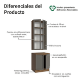 Kit Bajo Mesada + Cristalero 70 cm Vik Marrón/Gris 01