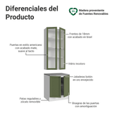 Kit Bajo Mesada + Cristalero 70 cm Vik Blanco/Verde 01