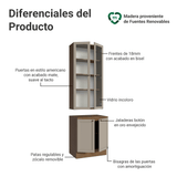 Combo Bajo Mesada + Cristalero 70 cm Marrón/Crema Vik Madesa 02