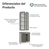 Kit Bajo Mesada + Cristalero 70 cm Vik Blanco/Gris 02