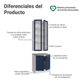 Kit Bajo Mesada + Cristalero 70 cm Vik Blanco/Azul 02