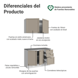 Combo de Cocina Compacta 120 cm Blanco/Crema Vik Madesa 01