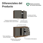 Cocina Compacta 120 cm 4 Puertas 3 Cajones Marrón/Gris Vik Madesa