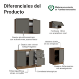 Cocina Compacta 180 cm Vik Marrón/Gris 01