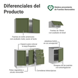 Cocina Compacta 180 cm Vik Blanco/Verde 01