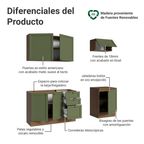 Cocina Compacta 180 cm 6 Puertas 3 Cajones Sin Mesada Marrón/Verde Vik Madesa