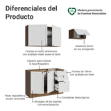 Cocina Compacta 180 cm Vik Marrón/Blanco 02