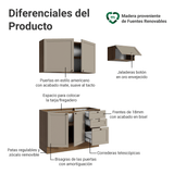 Combo de Cocina Compacta 180 cm Marrón/Crema Vik Madesa 02